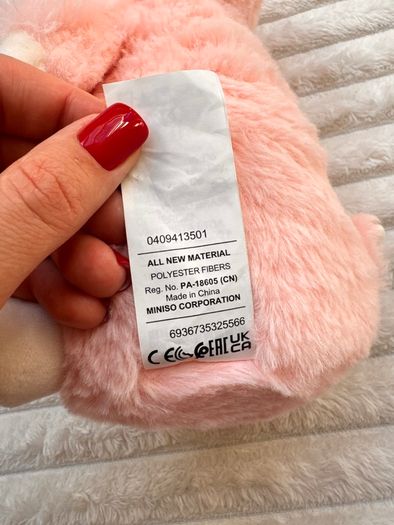 Miniso Pink Blossom Lamb Plush Yellow Flower Sheep approx. 27 cm. Used Please see photos