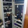 Grey freestanding jewellery cabinet with mirror Image 5