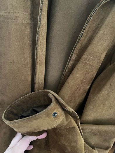 mens bomber jacket zip up suede feel