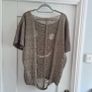 MAT jumper bnwt taupe with unusual detail on the back, short sleeve S/M Image 4