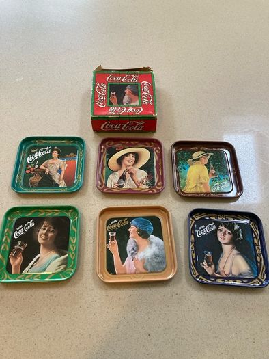 Coca Cola  set of 6 Liberty metal coasters # 2