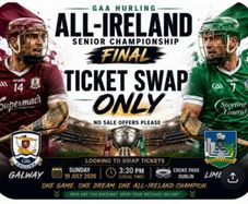 SWAP ONLY all Ireland hurling final tickets for football