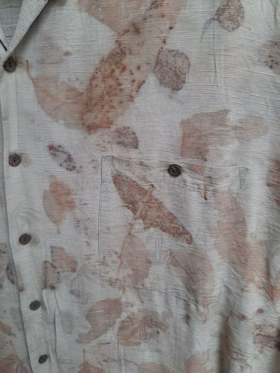 Eco-print 2XXL Silk Shirt (men's cut)