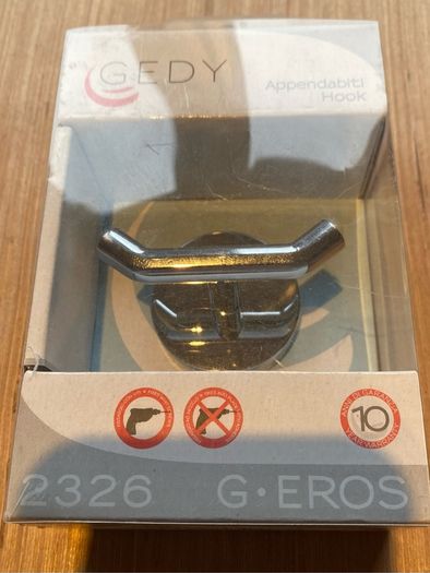 Gedy 2326 Chrome Double Robe Hook.