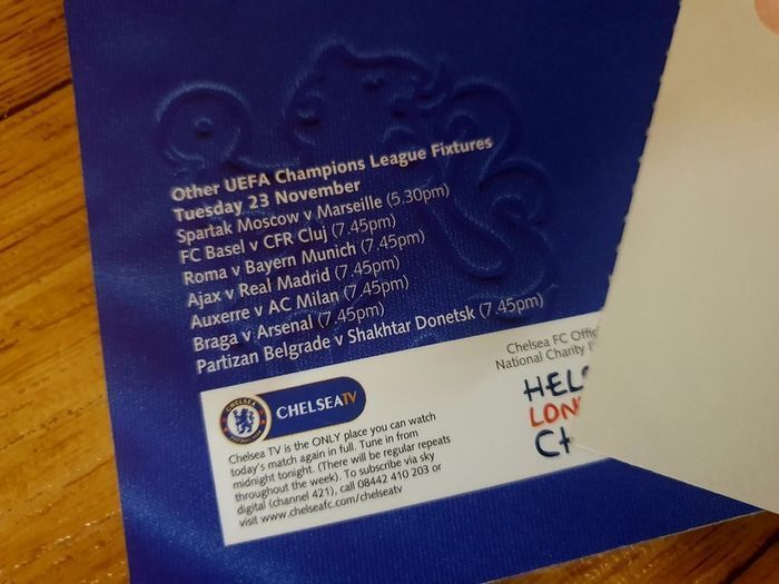 Chelsea v Zilina 23/11/2010 - Programme & Ticket with Scarf