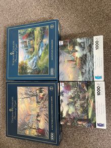 4 Thomas Kinkade 1000 piece jigsaws