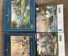 4 Thomas Kinkade 1000 piece jigsaws