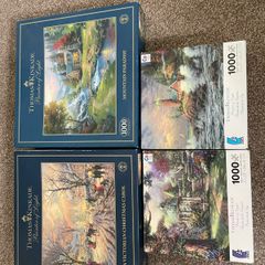 4 Thomas Kinkade 1000 piece jigsaws