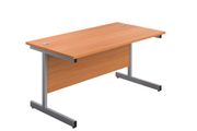 New Straight Office Desk with Cantilever Legs W1200 x D600mm - Beech
