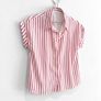 New Pink + White Striped Short Sleeve Shirt Image 2