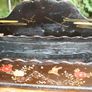 Antique Hand Painted Papier Victorian Mail Holder  Art 12" X 8" Image 3