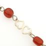 Vintage 925 Sterling Silver & Carnelian Love Hearts Bracelet Image 4