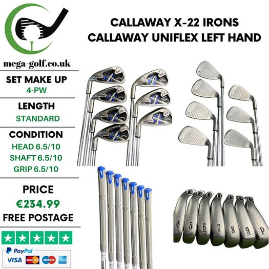 Callaway X-22 Irons / 4-Pw / Callaway Uniflex / Left Hand