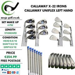 Callaway X-22 Irons / 4-Pw / Callaway Uniflex / Left Hand