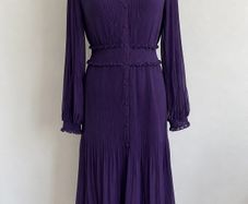 Phase Eight Pleated Dress in Aubergine Size UK12