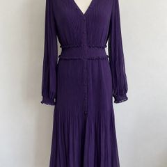 Phase Eight Pleated Dress in Aubergine Size UK12