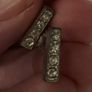 Vintage Silver earrings rectangular with crystals Image 5