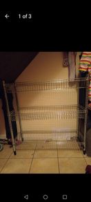 Two metal shelves
