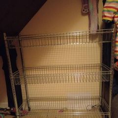 Two metal shelves