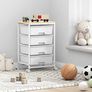 Multipurpose Storage Drawer Unit with Lockable Wheels, Utility Rolling Storage Cart for Home Office Classroom, Bright White Image 5