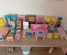 Large Collection of Wooden Dolls house furniture mostly large scale job lot