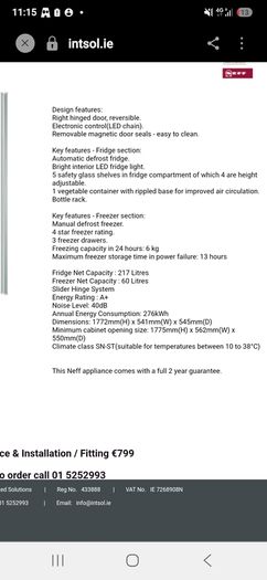 neff integrated fridge freezer