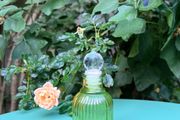 Vintage green ribbed glass scent bottle Price drop