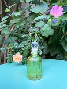 Vintage green ribbed glass scent bottle Price drop
