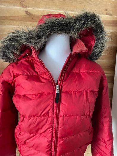Puffer bomber jacket Polo Jeans Ralph Lauren Down Feather Warm Winter puffer Jacket with Removable Hood red size S