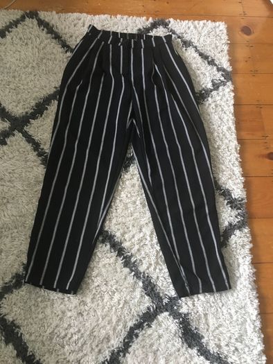 New -H&M Black Pin Striped Trousers