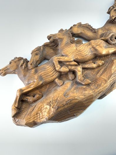 Large Vintage wooden horse sculpture