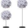 NEW SALE | Feather Light Shade for Ceiling Pendant Light, Fluffy Lamp Shade Lampshade Lightshade GREY Image 5