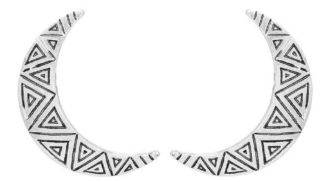 Ethnic Geometrical Moon Stud Earrings
