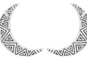 Ethnic Geometrical Moon Stud Earrings
