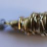 Flapper Gold Chain Necklace With Mixed Metal Wire Coil & Gold Tone Pendant Image 7