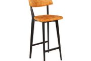 Ember Pulse Bar Stool  Black Beech Frame with Orange Chenille