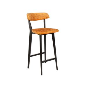Ember Pulse Bar Stool  Black Beech Frame with Orange Chenille