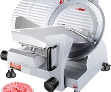 Meat Slicer, 240W Electric Deli Food Slicer, 10 inch Carbon Steel Blade Electric Food Slicer, 350-400RPM Meat Slicer,