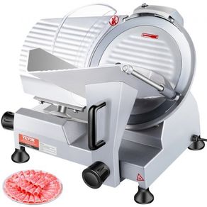 Meat Slicer, 240W Electric Deli Food Slicer, 10 inch Carbon Steel Blade Electric Food Slicer, 350-400RPM Meat Slicer,