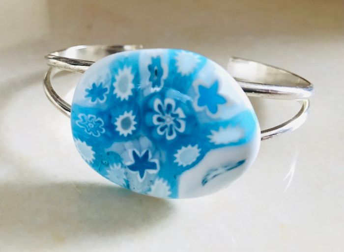 Handmade Glass Fused Dichroic Bangle - FREE DELIVERY
