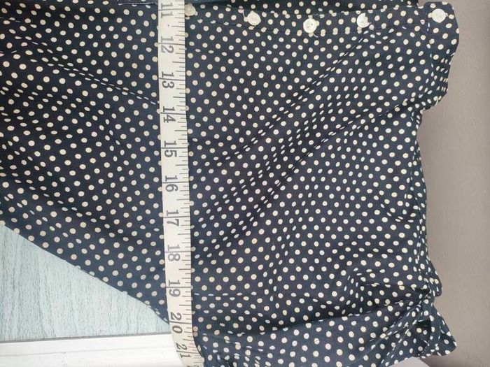 Vintage Betty Barclay Navy and cream polkadot midi dress