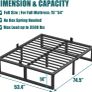4ft6 Heavy Duty Metal Double Bed Frame 36cm Height Image 2