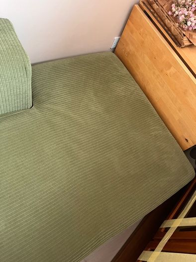 Ikea Jattebo chaise lounge module green corduroy