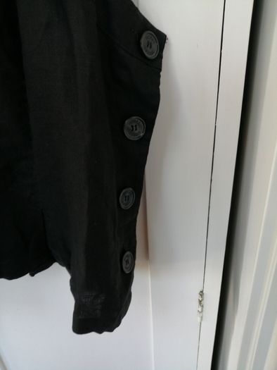 Hobbs Black Linen Top Size 18