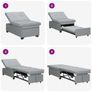 Sofa Bed Black 194 x 67 x 37 cm Fabric Image 5