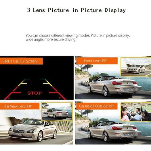 Brand New 1080P Car DVR 4.3 inch Lens Dash Cam Front and Rear Video Recorder Camera G-sensor