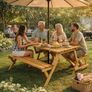 2 in 1 Picnic Table Bench Convertible Foldable Wooden Garden Patio Seating 4 Seater Image 5