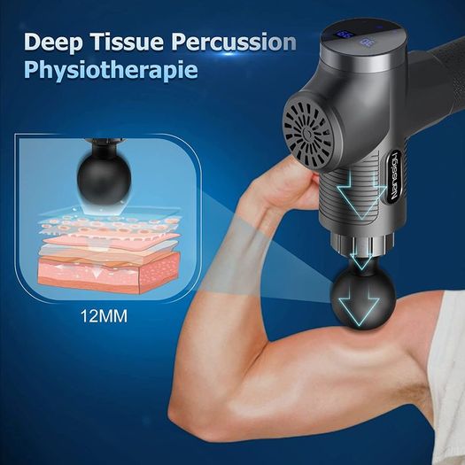 Massage Gun Deep Tissue,30 Speeds Powerful Percussion Muscle Massager,2500mah Electric Handheld Muscle Massage Gun,Portable Fascia Gun with 8 Massager Heads for Athletes Muscle Tension Pain Relief