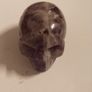 Large Amethyst Gemstone Skull  Hand-Carved Crystal Figurine Image 3