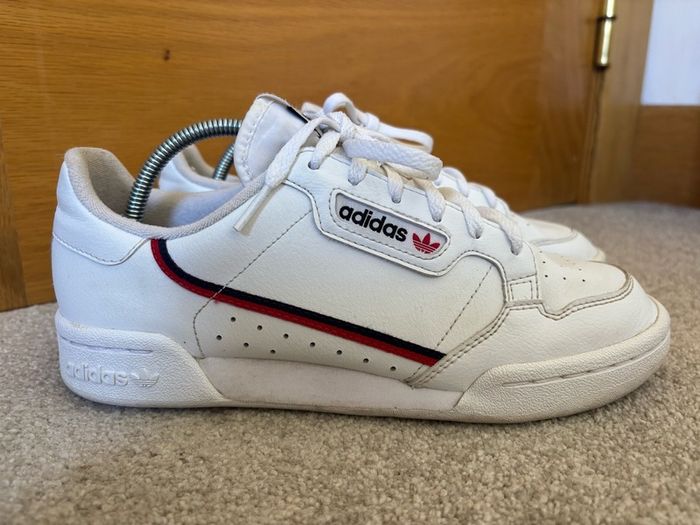 Womens Adidas Continental 80 white trainers